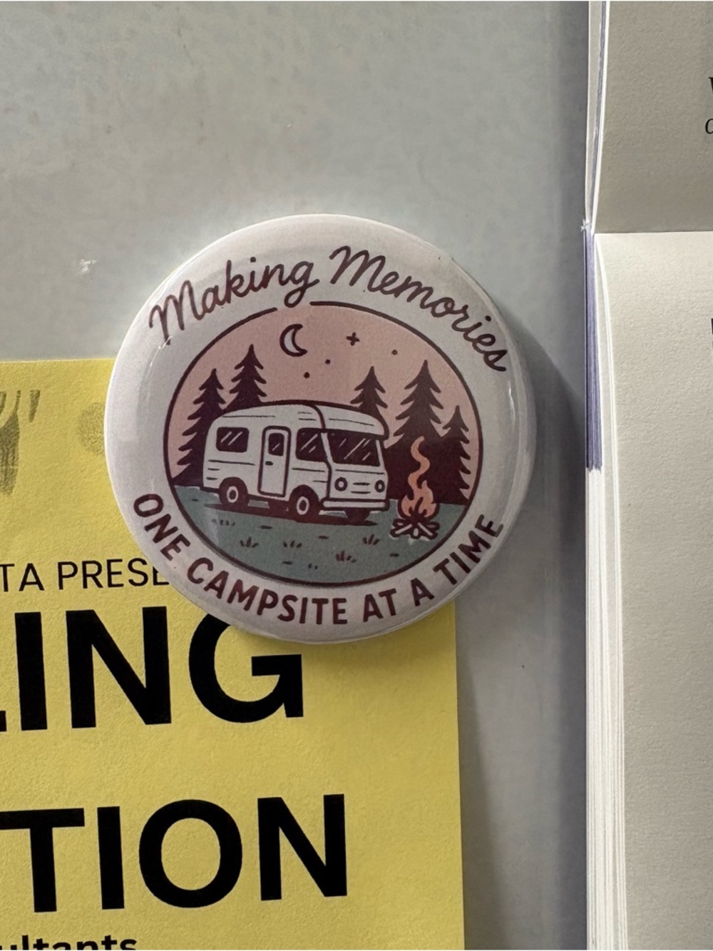 *bottle opener* magnet Making Memories..One Campsite - Soft Pink and Sage